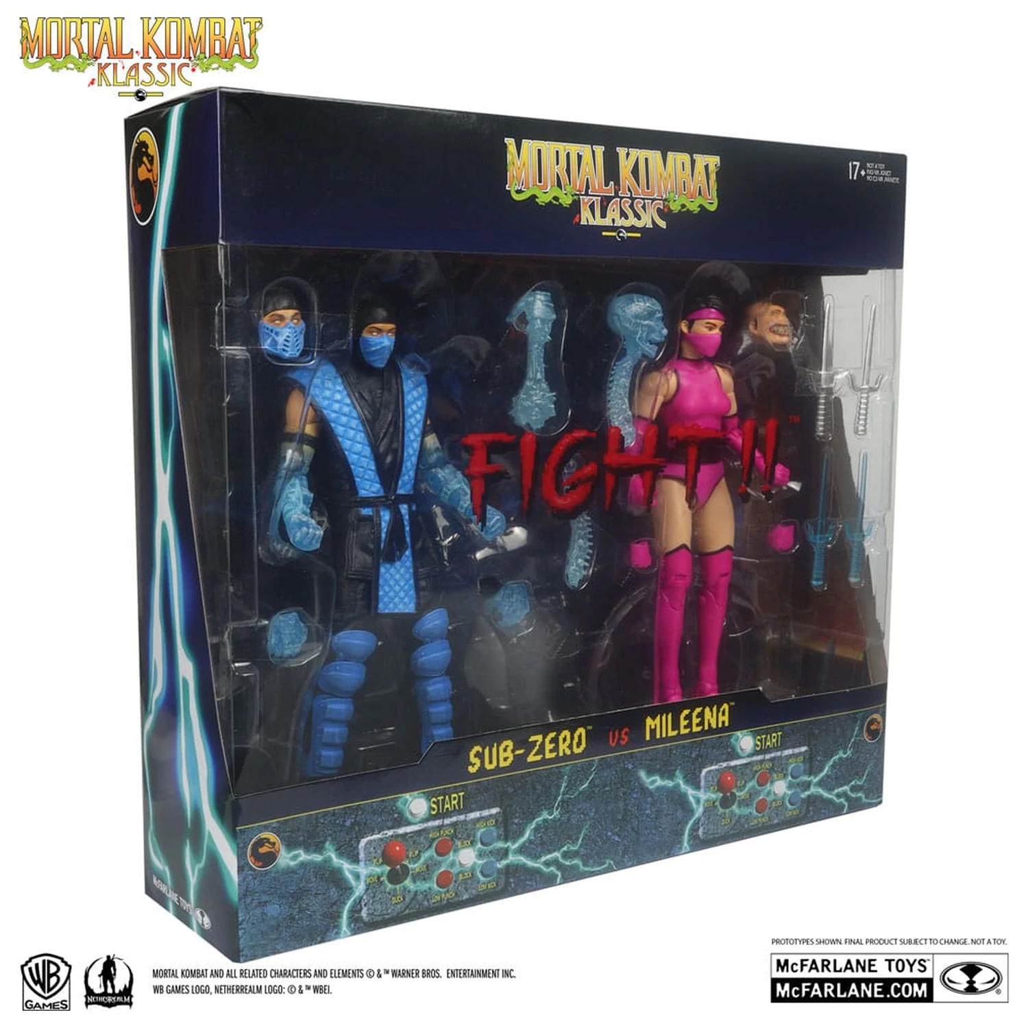 Mortal Kombat Actionfigur 2er-Pack Sub-Zero vs. Mileena (Klassiks) 18 cm Produktfoto