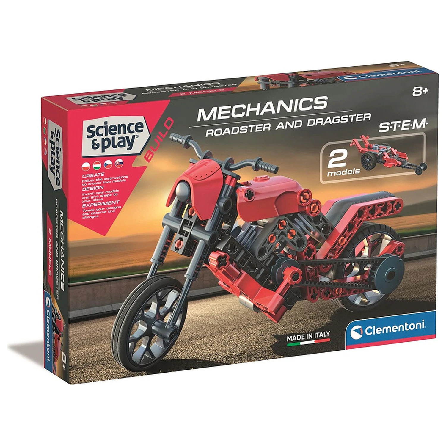 Motor und Race Car Roadster und Dragster Bauspielzeug Produktfoto