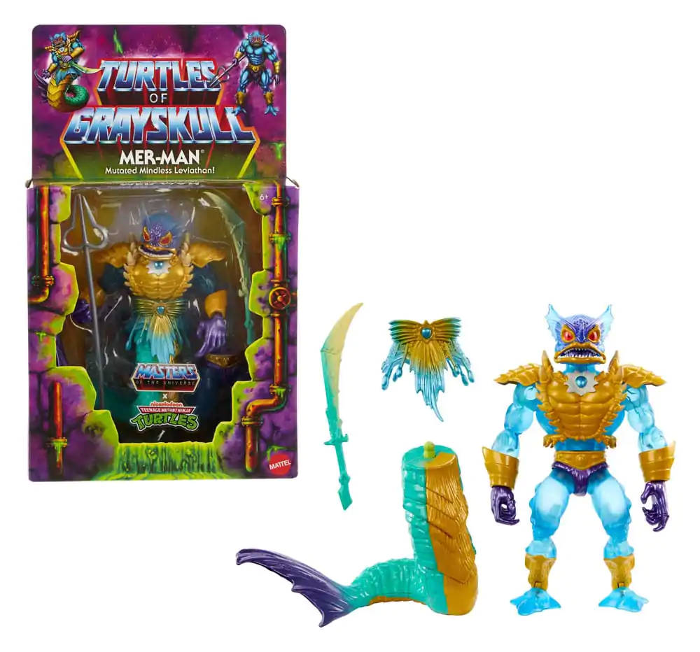 MOTU x TMNT: Turtles of Grayskull Deluxe Actionfigur Mer-Man 14 cm Produktfoto