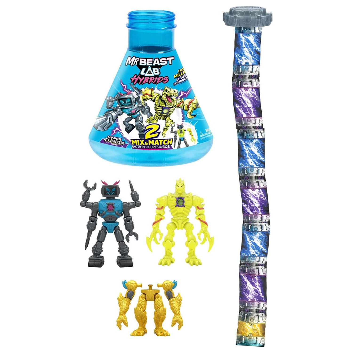 Mr. Beast Lab Hybrids Series 2 Mini Figuren 2er-Pack Lab-Bot vs Gid Skeleton 11 cm Produktfoto