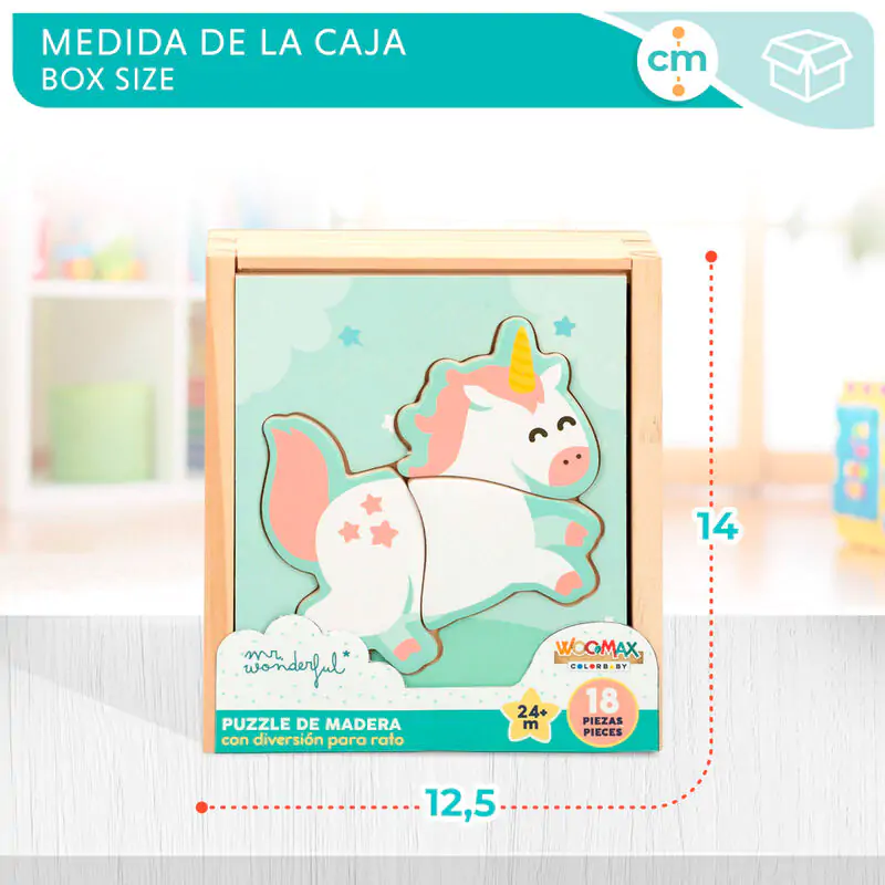Mr Wonderfull Unicorn Holzpuzzle 18Sz Produktfoto