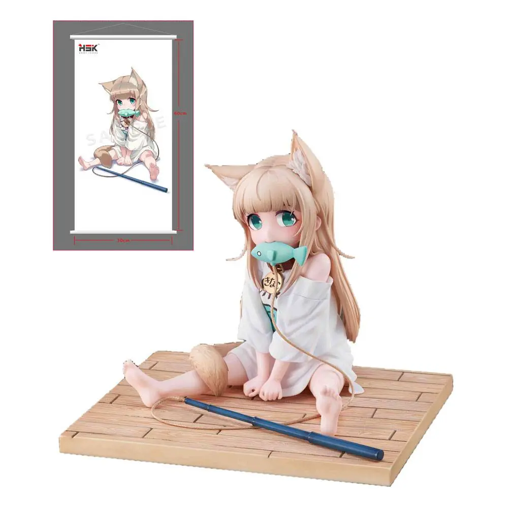 My Cat Is a Kawaii Girl PVC Statue 1/6 Kinako Sitting Fish Ver. Deluxe Version 14 cm Produktfoto