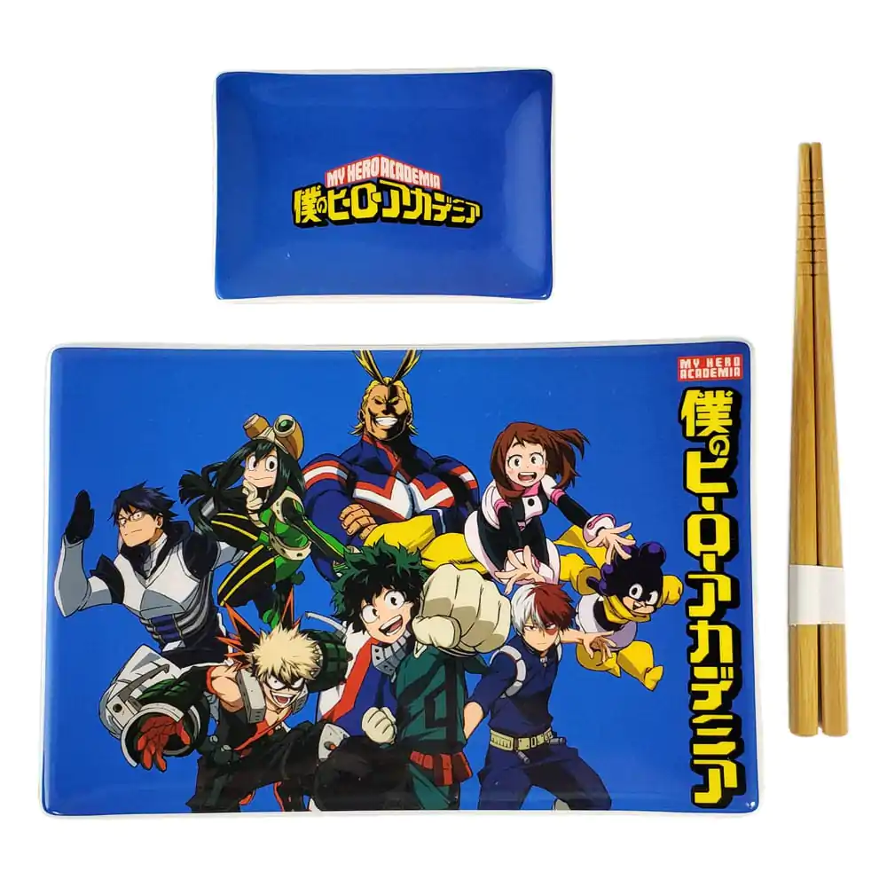 My Hero Academia Keramik Sushi Set mit Essstäbchen Classe 1-A Produktfoto