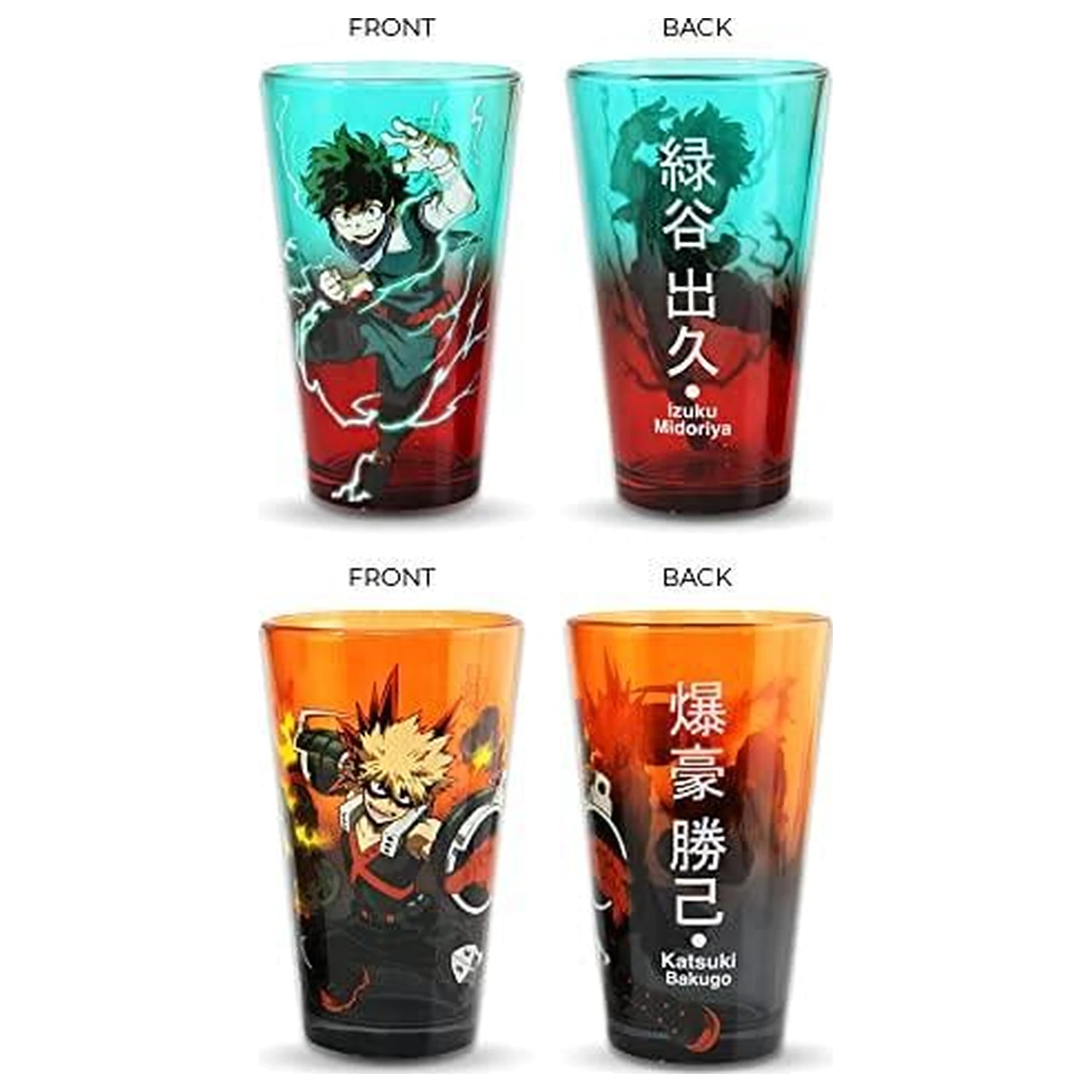 My Hero Academia Izuku & Bakugo 2er-Set Gläser 450 ml Produktfoto