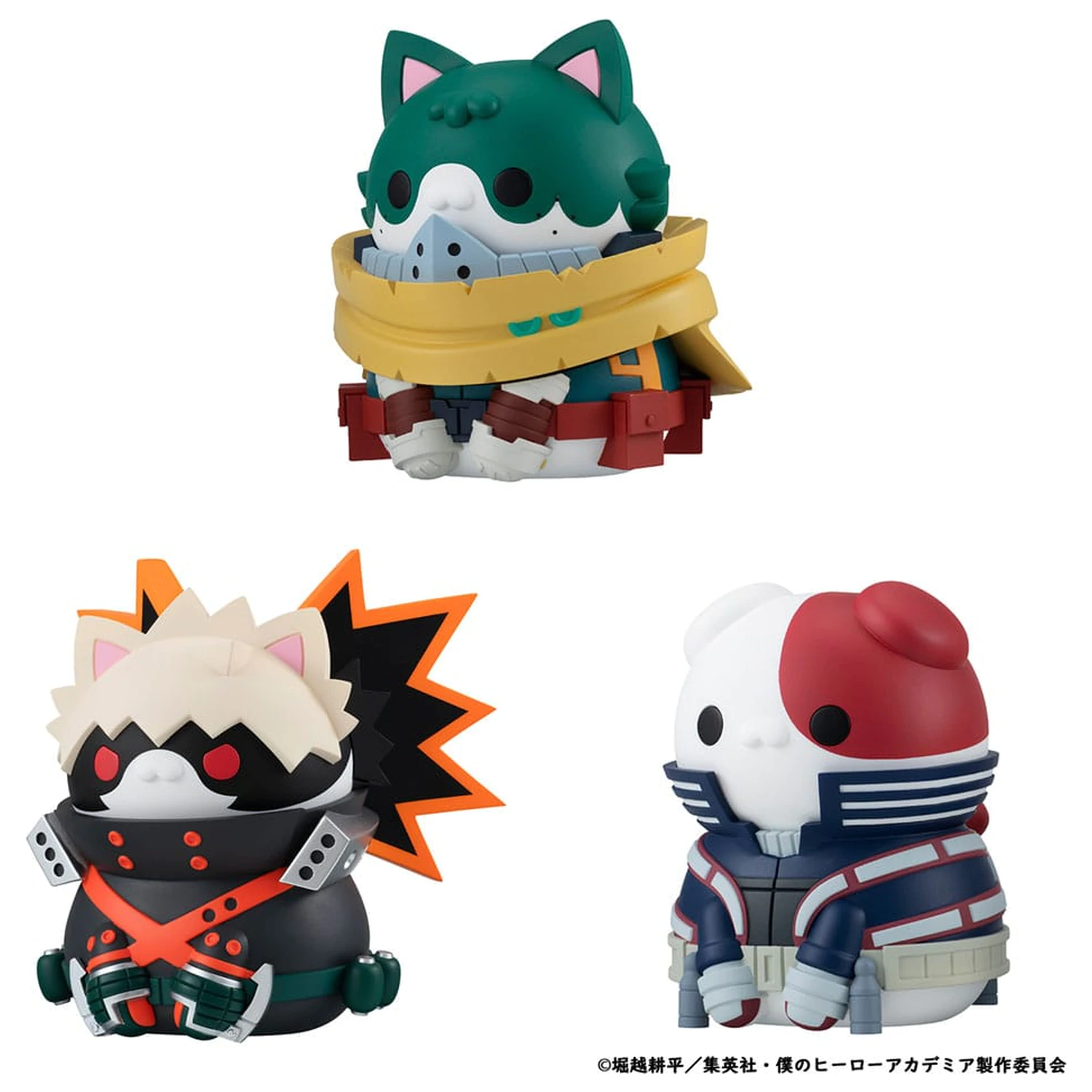 My Hero Academia Mega Cat Project Nyanto! The Big Heroaca Cats Series Trading Figuren 3er-Pack Izuku Midoriya & Katsuki Bakugo & Shoto Todoroki 12 cm Produktfoto