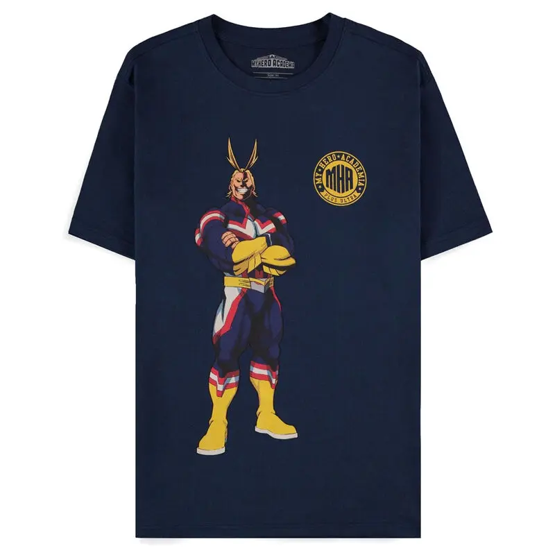 My Hero Academia Navy All Might Quote T-shirt Produktfoto