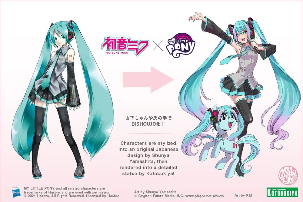 Mein kleines Pony feat. Hatsune Miku Bishoujo PVC Statue 1/7 Hatsune Miku Pony 22 cm Produktfoto