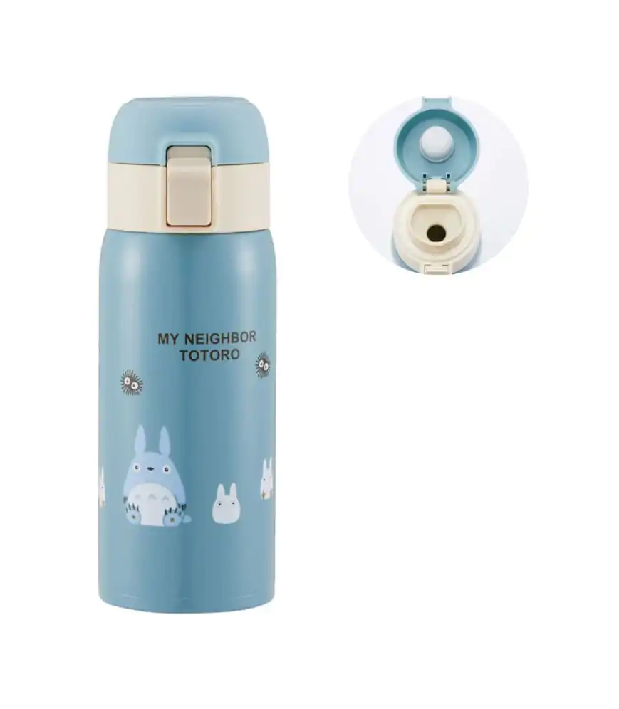 Mein Nachbar Totoro Trinkflasche One Push Mat Blue 350ml Produktfoto