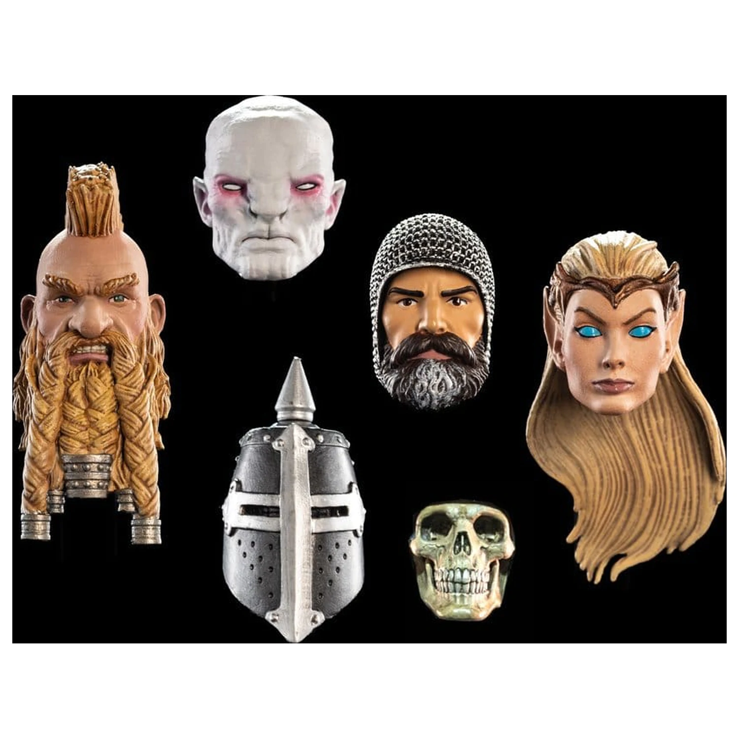 Mythic Legions Action Figur Zubehör 5er-Pack Köpfe Produktfoto