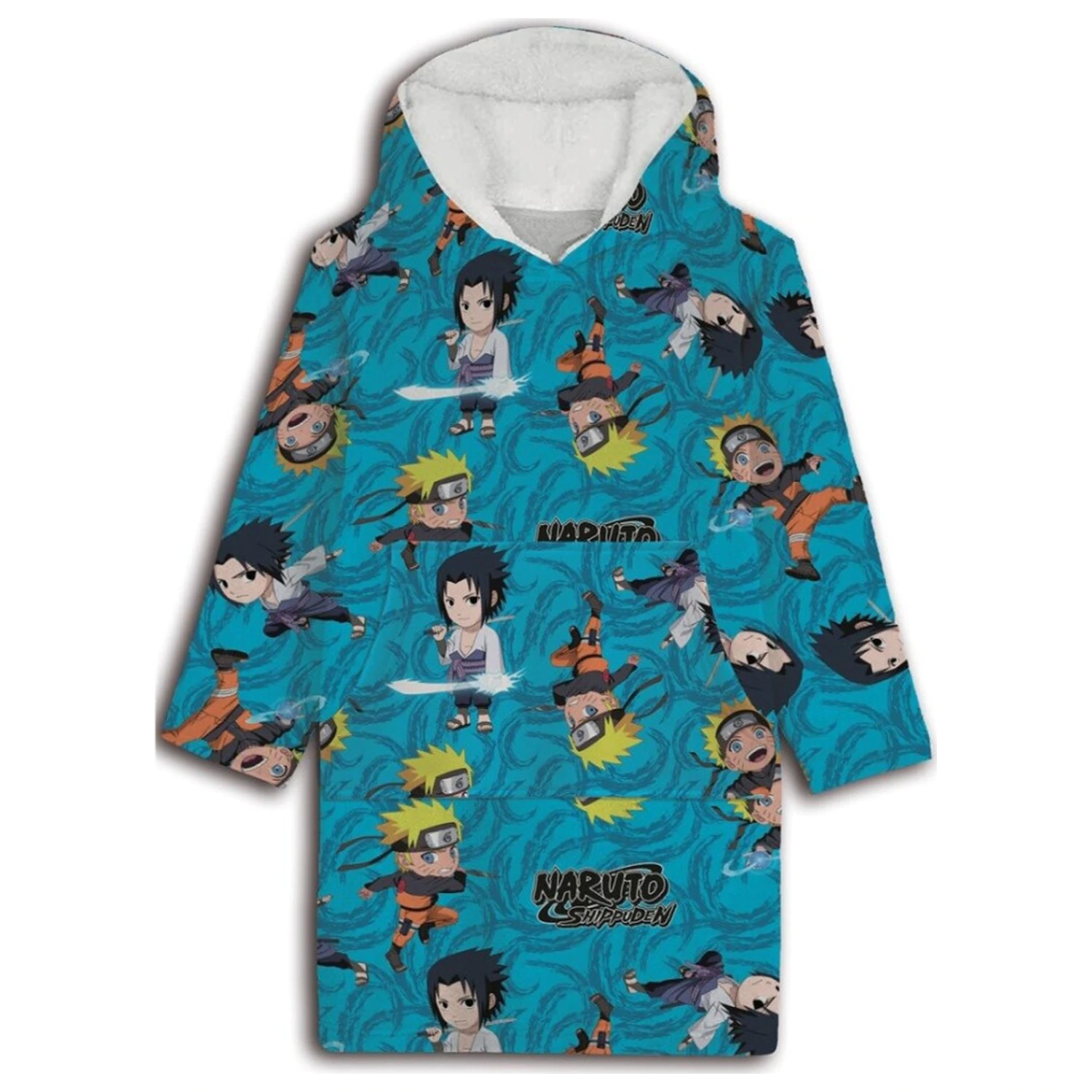 Naruto Chibi Tragbare Plüsch Fleece Decke Poncho 7-14 Jahre Produktfoto