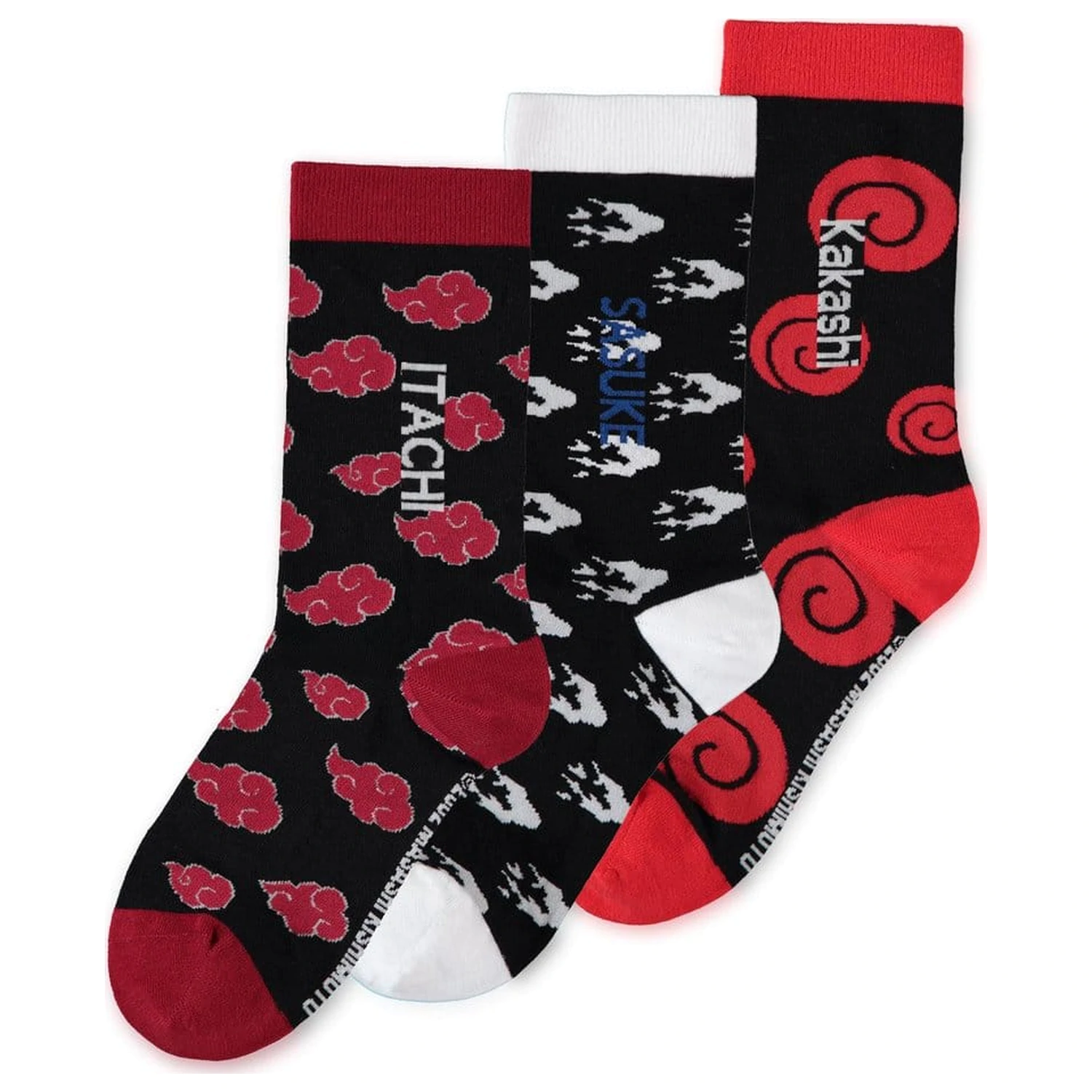 Naruto Socken Sasuke, Kakashi, Itachi 3er-Pack 43-46 Produktfoto