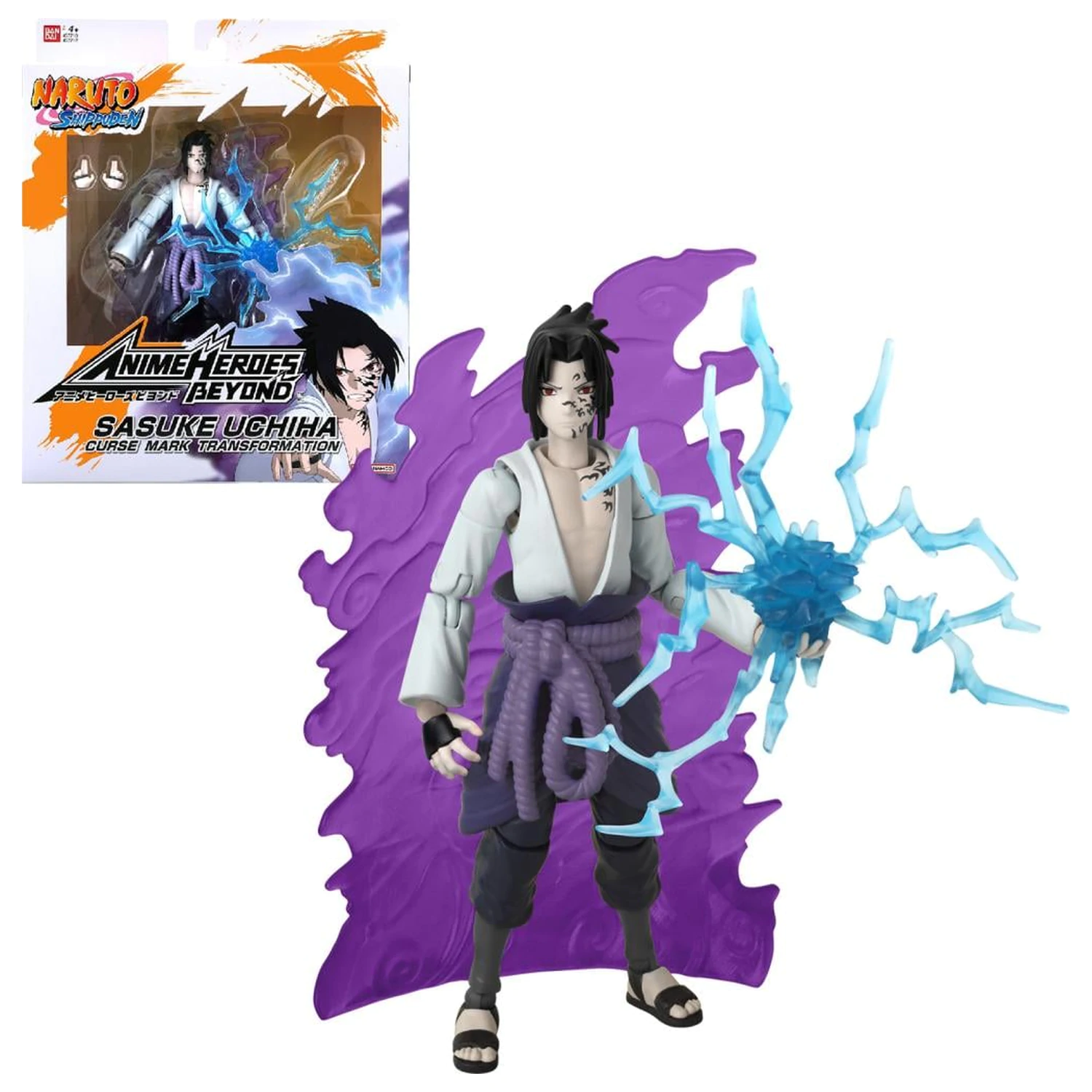 NARUTO Sasuke with Transf. Effekt Figur Anime Heroes Beyond 17cm Produktfoto