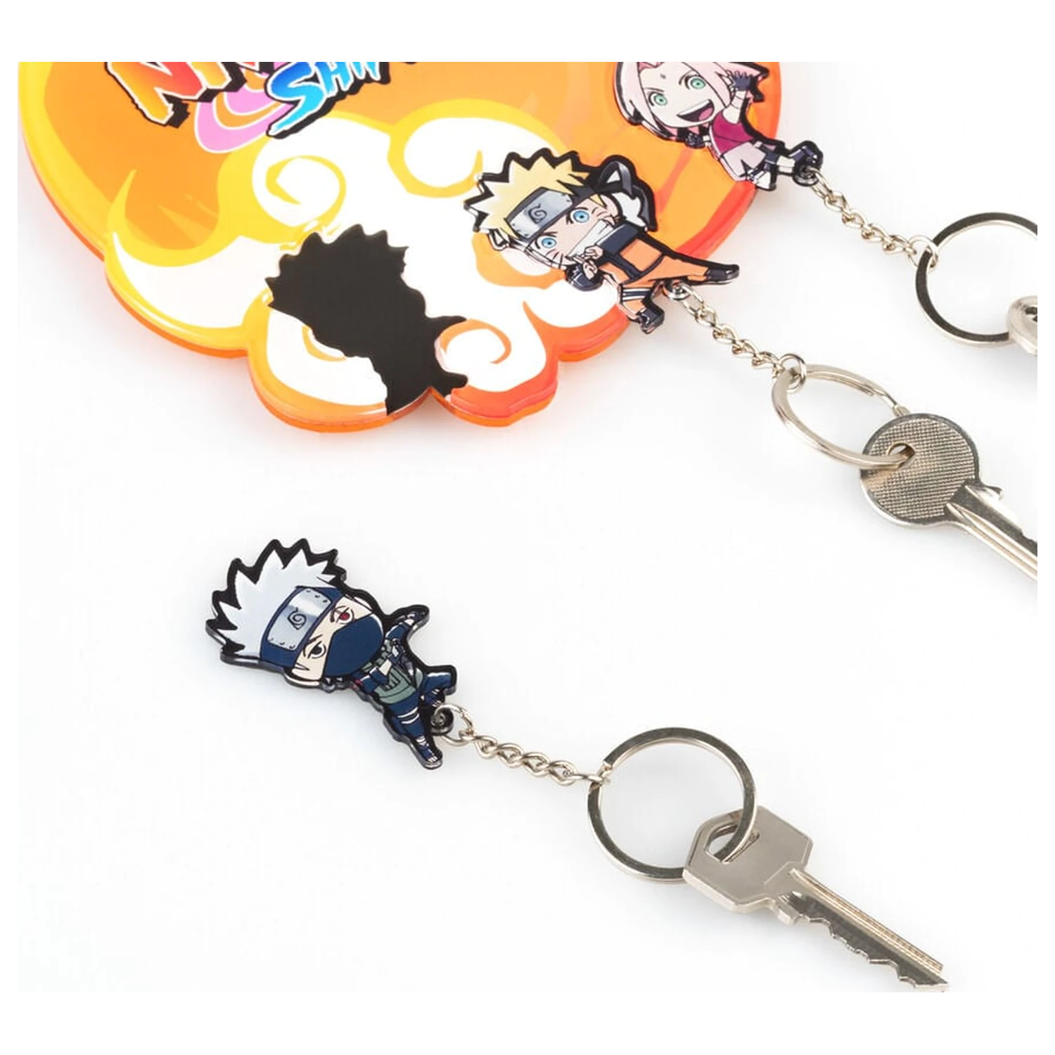 Naruto Shippuden Wand-Schlüsselhalter mit 3 Schlüsselanhängern Produktfoto