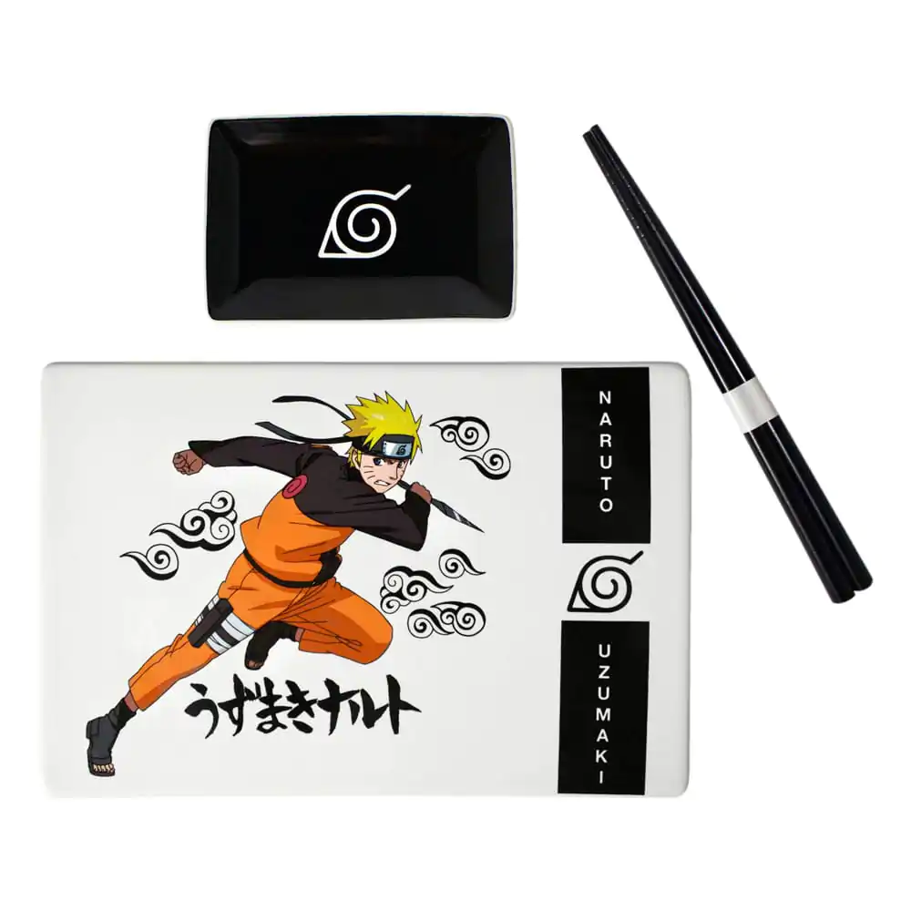 Naruto Shippuden Keramik Sushi Set mit Essstäbchen Naruto Uzumaki Produktfoto