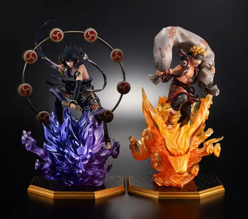 Naruto Shippuden Precious G.E.M. Series PVC Statuen Naruto Uzumaki Wind God & Sasuke Uchiha Thunder God 28 cm termékfotó