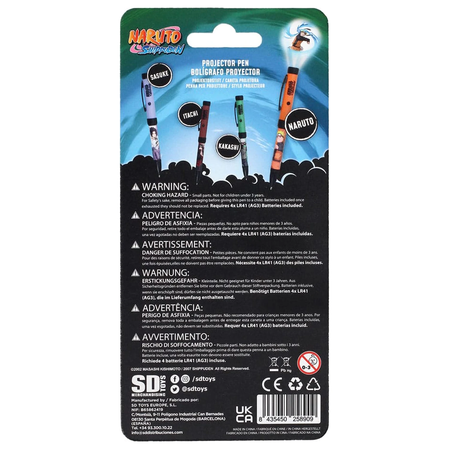 Naruto Shippuden Stift mit Lichtprojektor Naruto Produktfoto