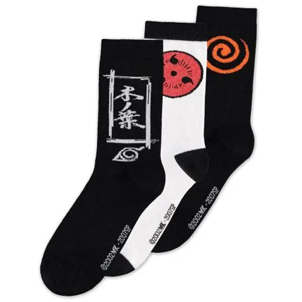 Naruto Shippuden Sasuke Symbol Socken 3er-Pack Produktfoto