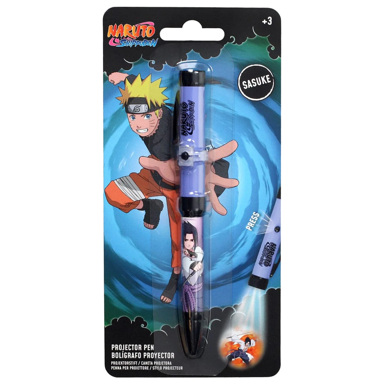 Naruto Shippuden Stift mit Lichtprojektor Sasuke Produktfoto