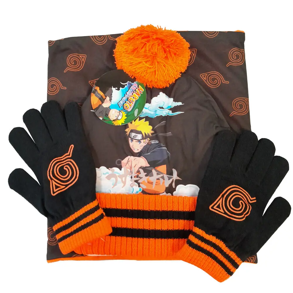 Naruto Schlauchschal, Mütze und Handschuh Set Produktfoto