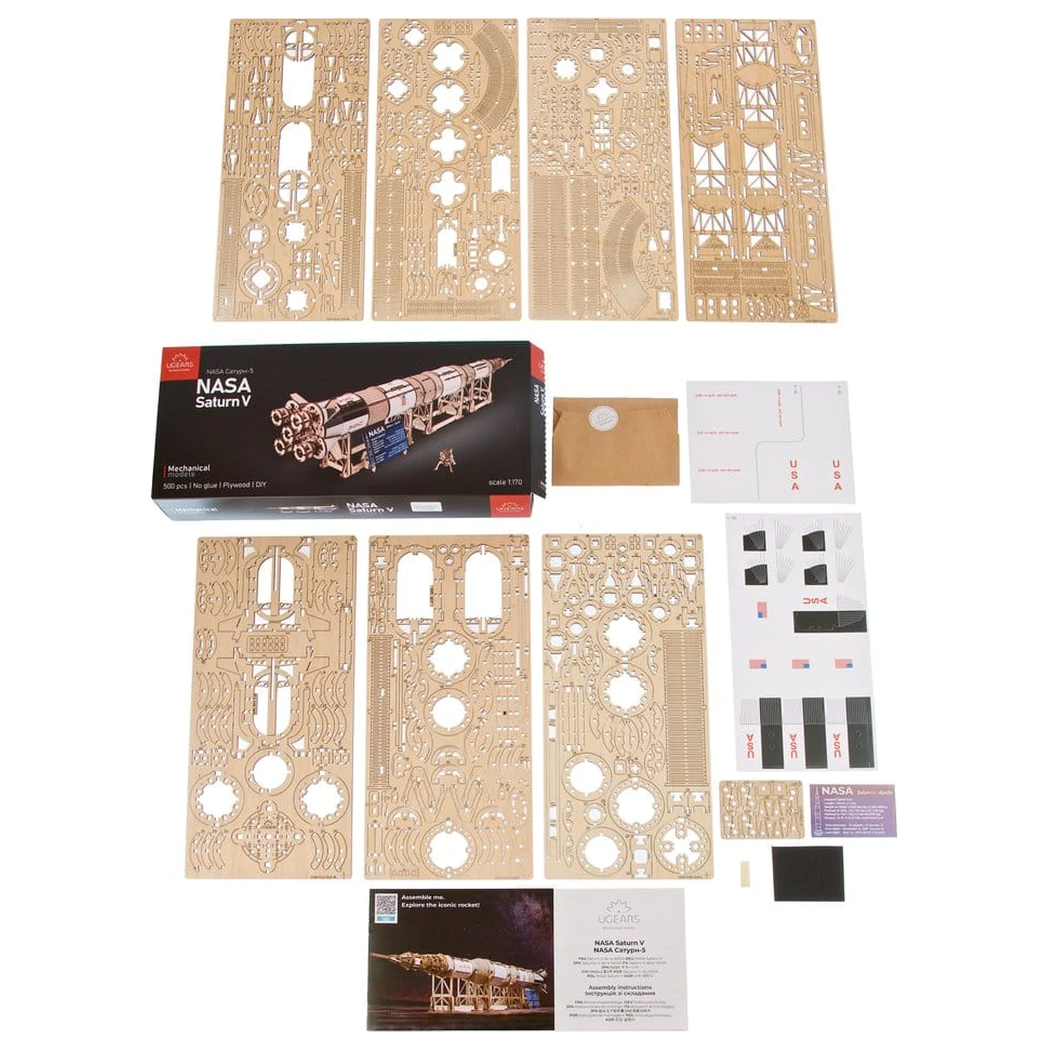 NASA 3D Holzpuzzle Saturn V Produktfoto