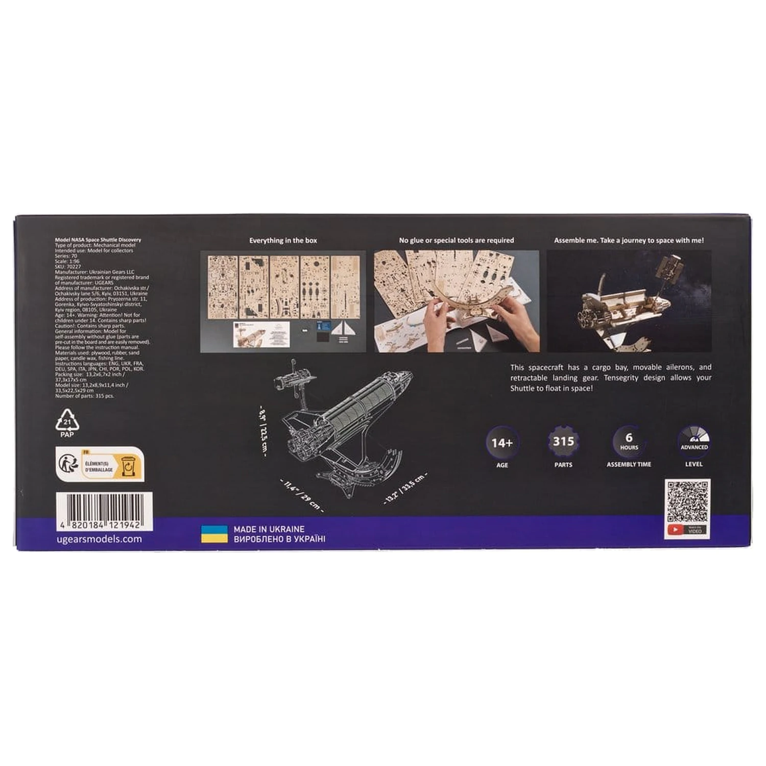 NASA 3D Holzpuzzle Space Shuttle Discovery Produktfoto