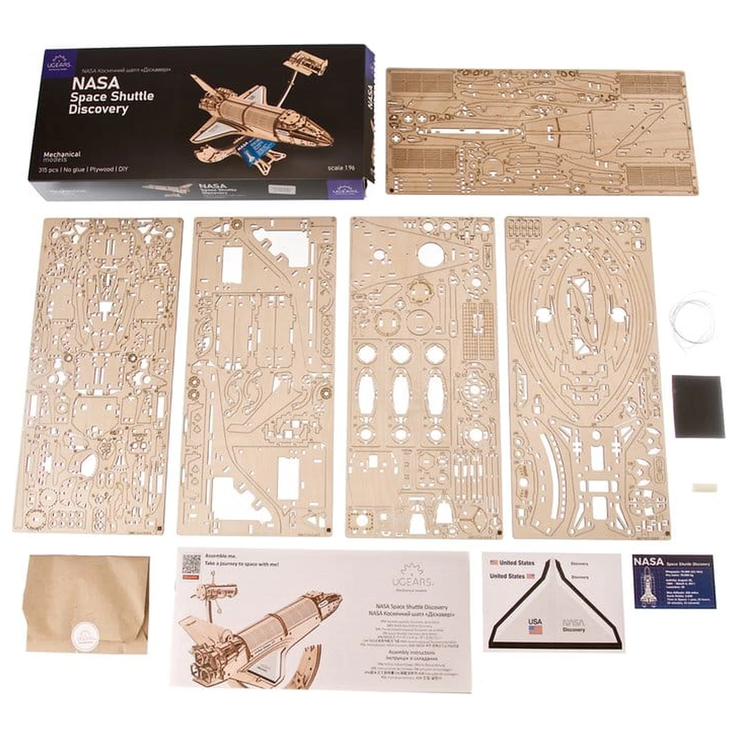 NASA 3D Holzpuzzle Space Shuttle Discovery Produktfoto