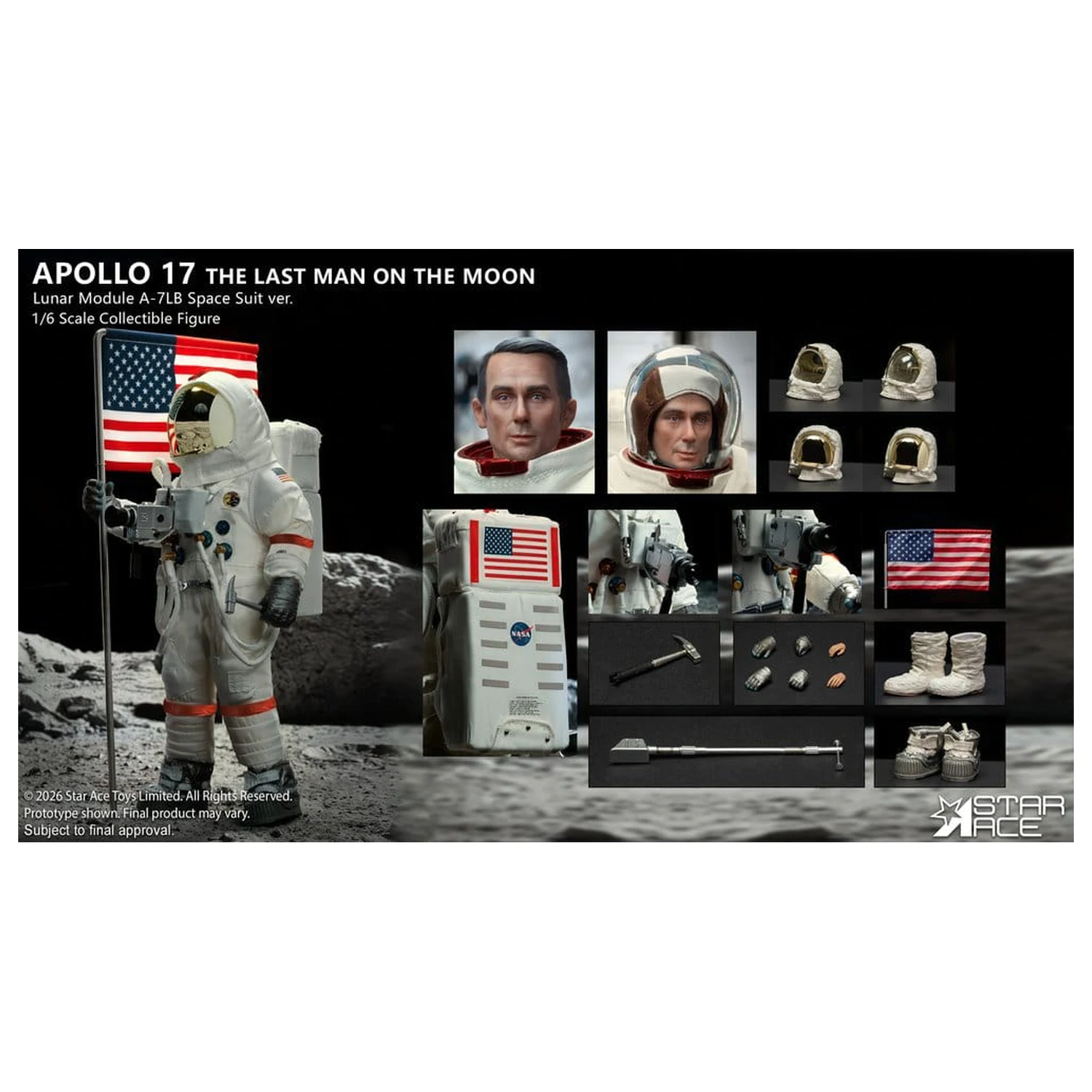 NASA Apollo 17 Actionfigur 1/6 The Last Man on the Moon 30 cm Produktfoto