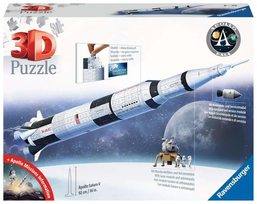 NASA 3D Puzzle Apollo Saturn V Rocket (504 Teile) Produktfoto