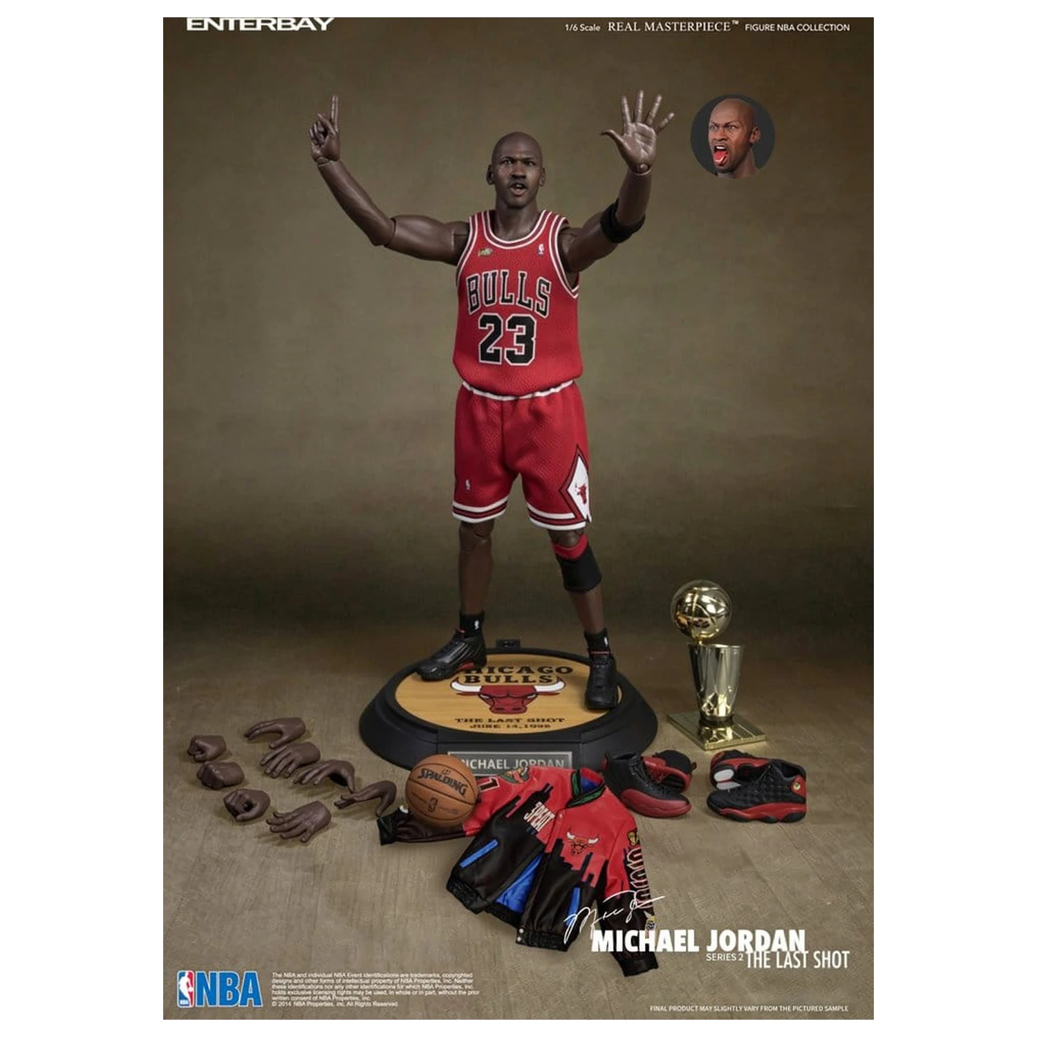 NBA Collection Real Masterpiece Actionfigur 1/6 Michael Jordan Series 2 (Road Jersey Edition) 33 cm Produktfoto