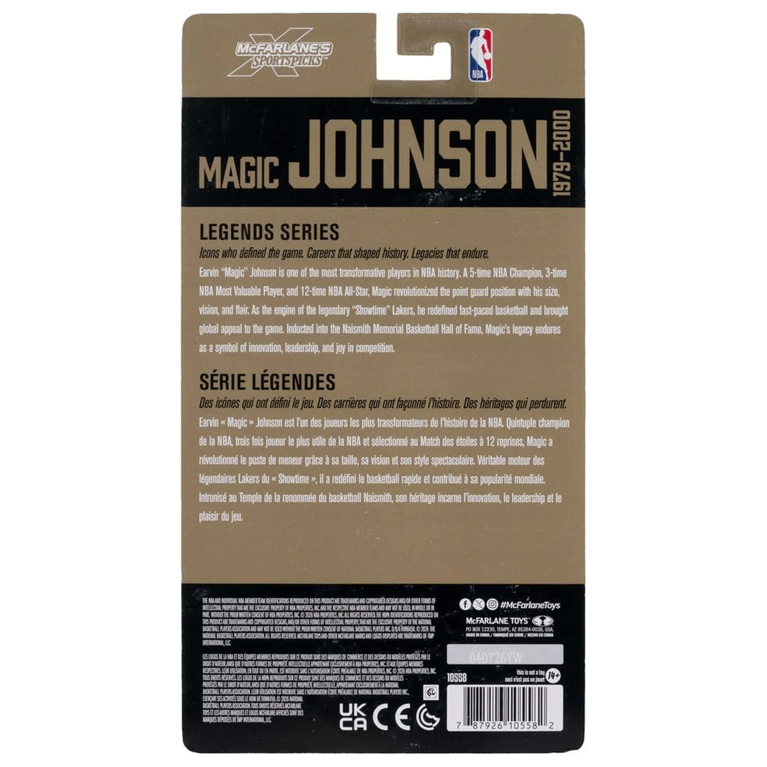 NBA Legends Series Actionfigur Earvin "Magic" Johnson (Los Angeles Lakers) 15 cm Produktfoto