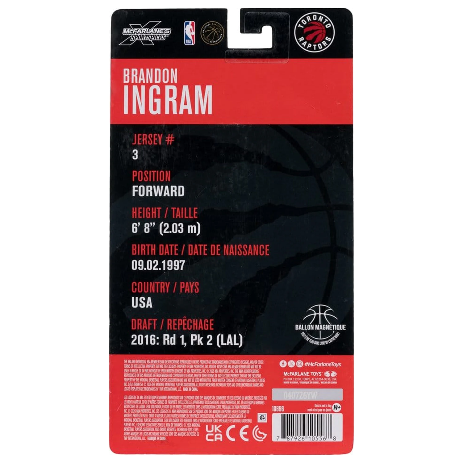 NBA SportsPicks Action Figur Brandon Ingram (Toronto Raptors) 16 cm Produktfoto
