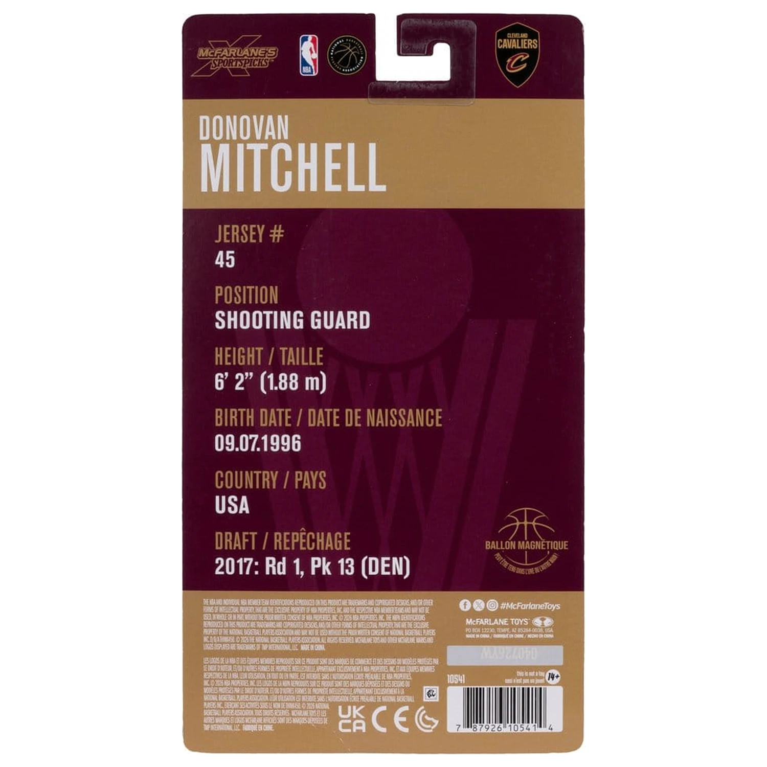 NBA SportsPicks Actionfigur Donovan Mitchell (Cleveland Cavaliers) 15 cm Produktfoto