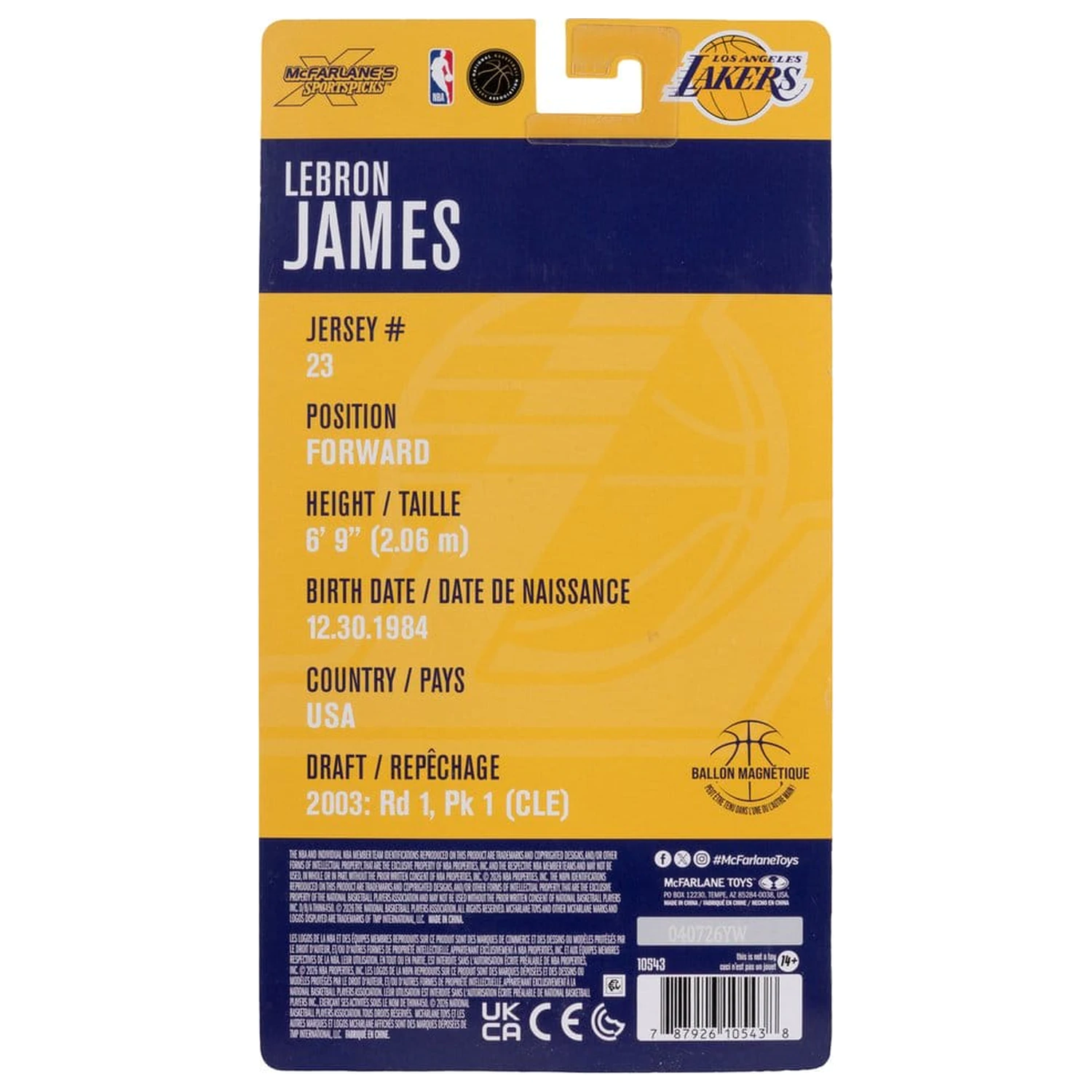 NBA SportsPicks Actionfigur Lebron James (Los Angeles Lakers) 16 cm Produktfoto