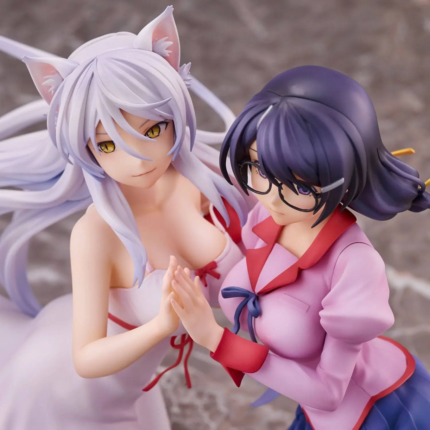 Nekomonogatari Monogatari Series PVC Statuen Tsubasa Hanekawa Set (re-run) 19 cm termékfotó