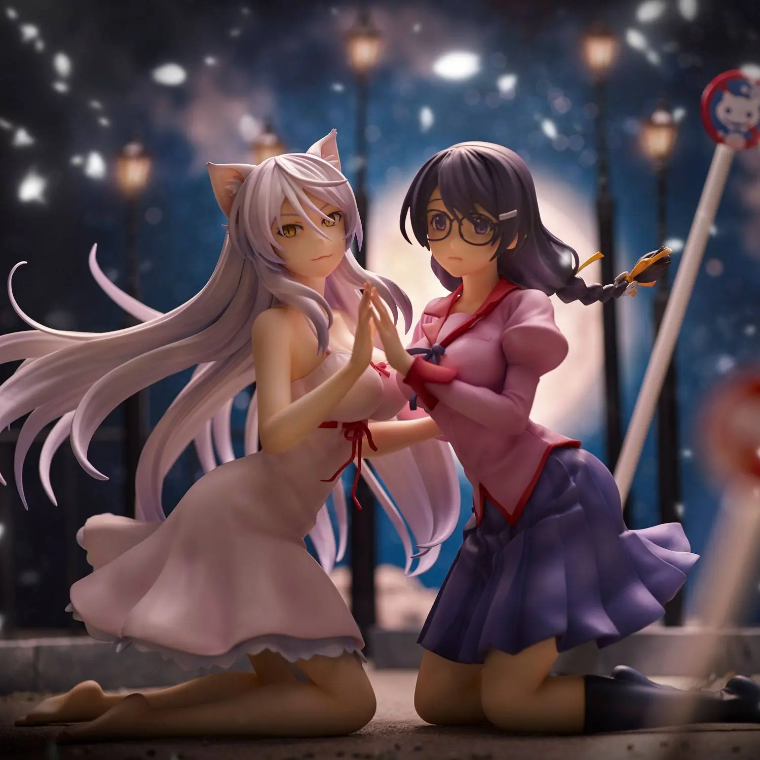 Nekomonogatari Monogatari Series PVC Statuen Tsubasa Hanekawa Set (re-run) 19 cm termékfotó