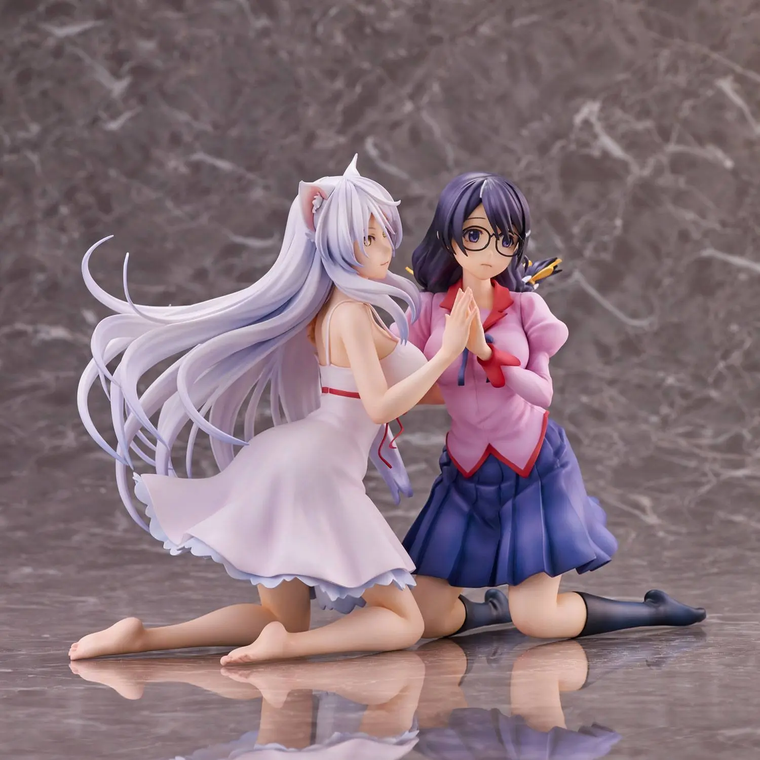 Nekomonogatari Monogatari Series PVC Statuen Tsubasa Hanekawa Set (re-run) 19 cm termékfotó