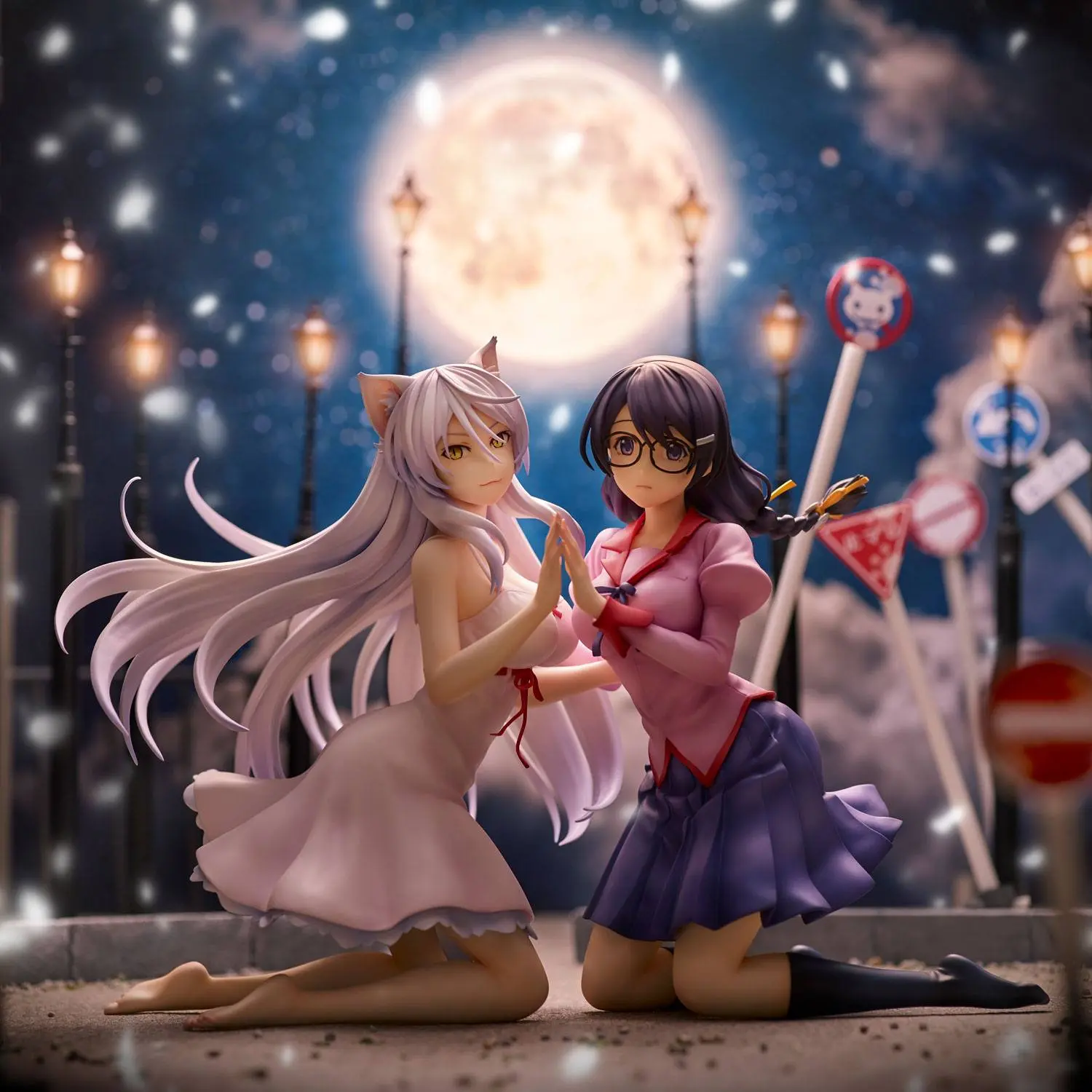 Nekomonogatari Monogatari Series PVC Statuen Tsubasa Hanekawa Set (re-run) 19 cm termékfotó