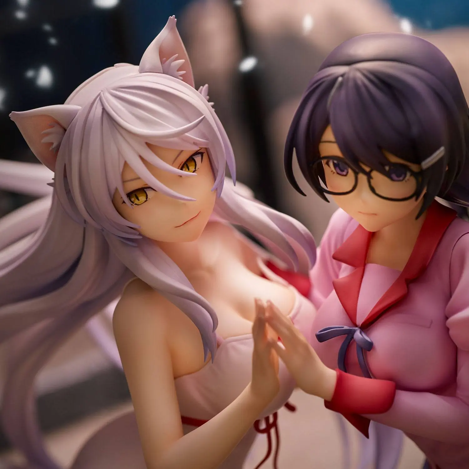 Nekomonogatari Monogatari Series PVC Statuen Tsubasa Hanekawa Set (re-run) 19 cm termékfotó