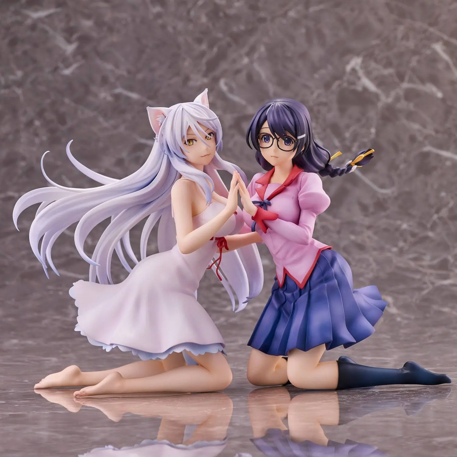 Nekomonogatari Monogatari Series PVC Statuen Tsubasa Hanekawa Set (re-run) 19 cm termékfotó