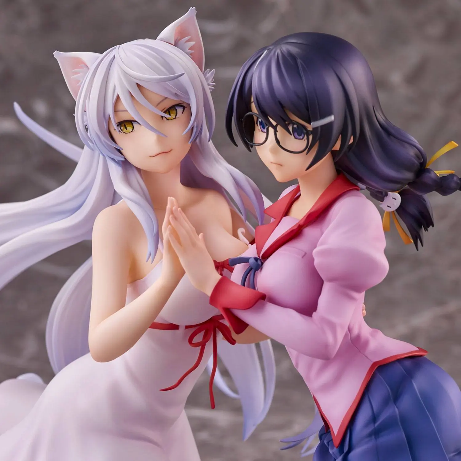 Nekomonogatari Monogatari Series PVC Statuen Tsubasa Hanekawa Set (re-run) 19 cm termékfotó