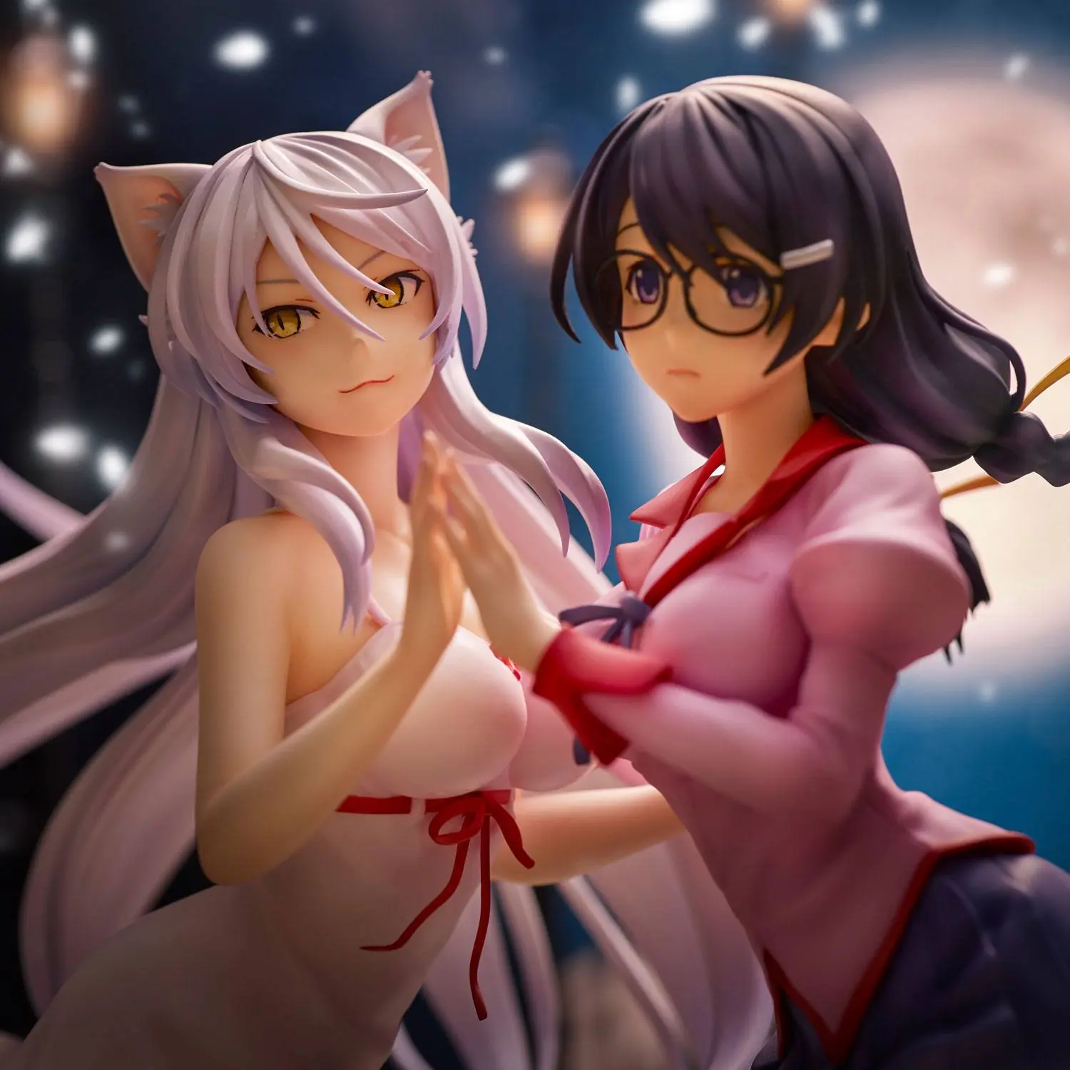 Nekomonogatari Monogatari Series PVC Statuen Tsubasa Hanekawa Set (re-run) 19 cm termékfotó