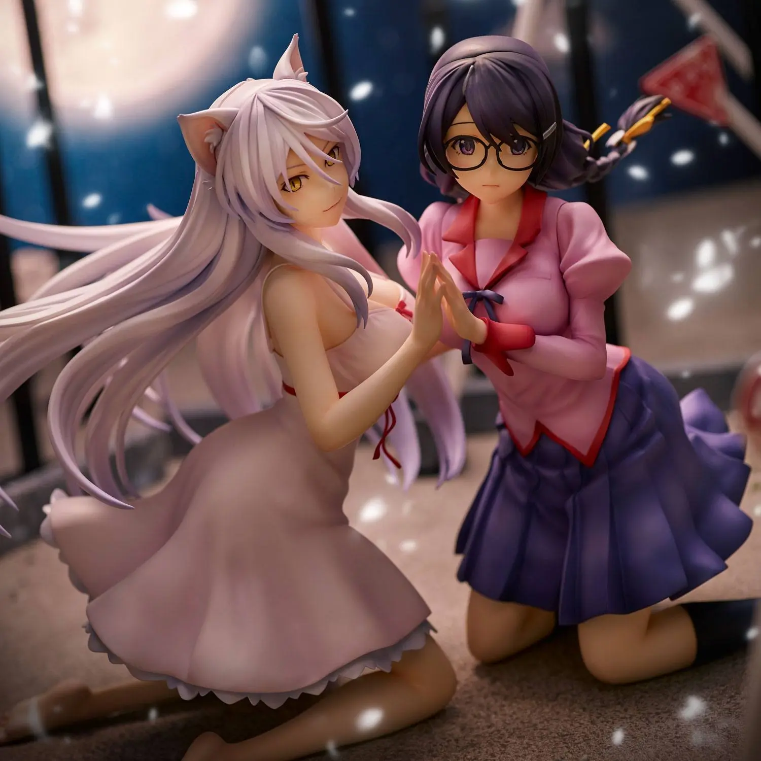 Nekomonogatari Monogatari Series PVC Statuen Tsubasa Hanekawa Set (re-run) 19 cm termékfotó