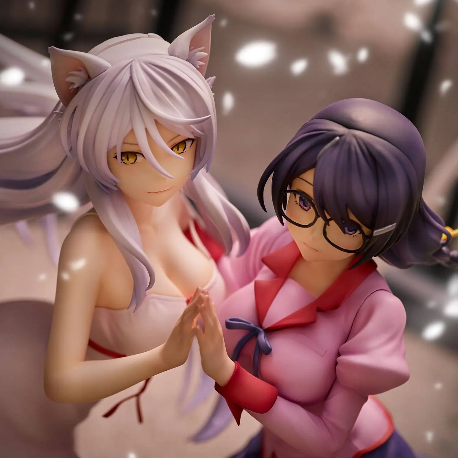 Nekomonogatari Monogatari Series PVC Statuen Tsubasa Hanekawa Set (re-run) 19 cm termékfotó