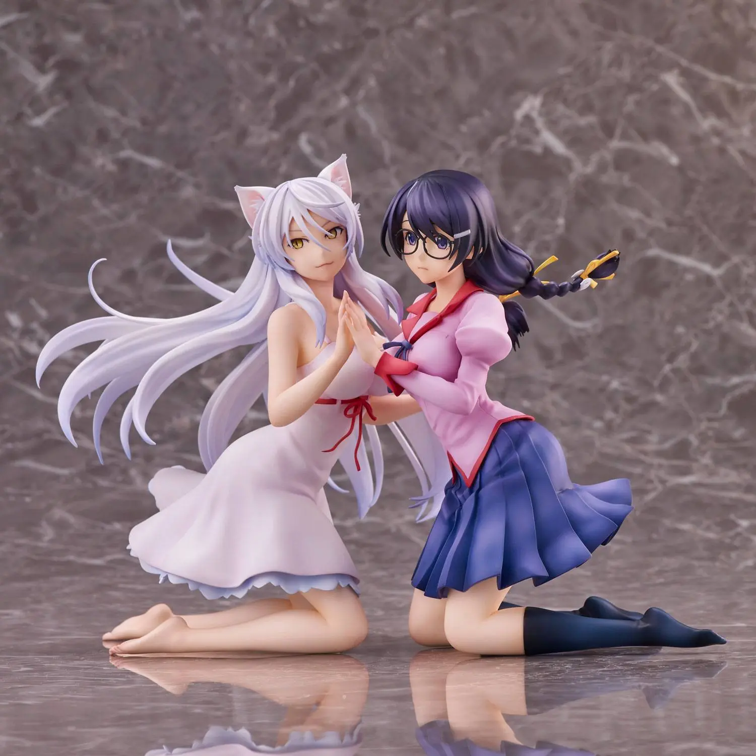 Nekomonogatari Monogatari Series PVC Statuen Tsubasa Hanekawa Set (re-run) 19 cm termékfotó