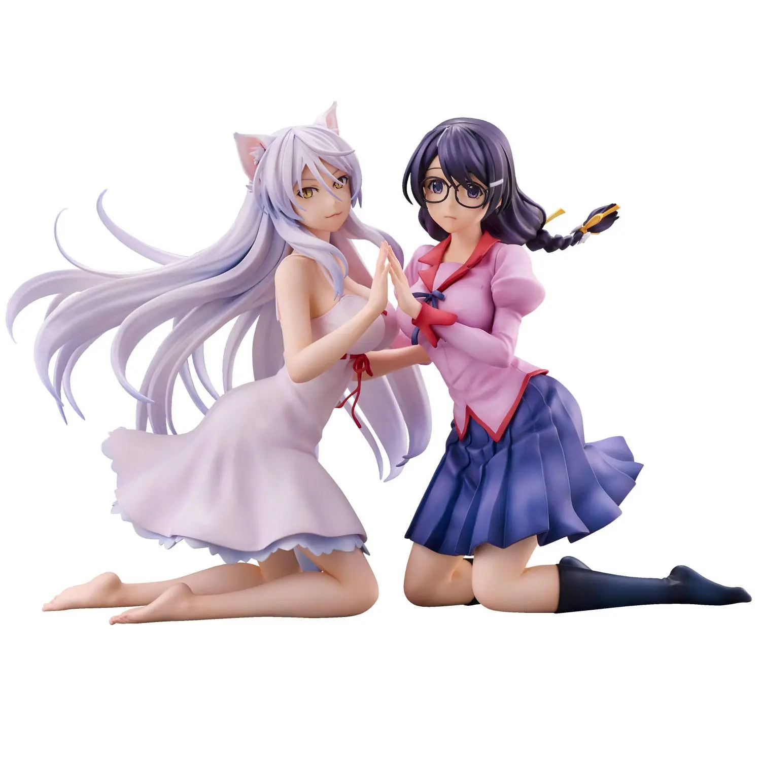 Nekomonogatari Monogatari Series PVC Statuen Tsubasa Hanekawa Set (re-run) 19 cm termékfotó