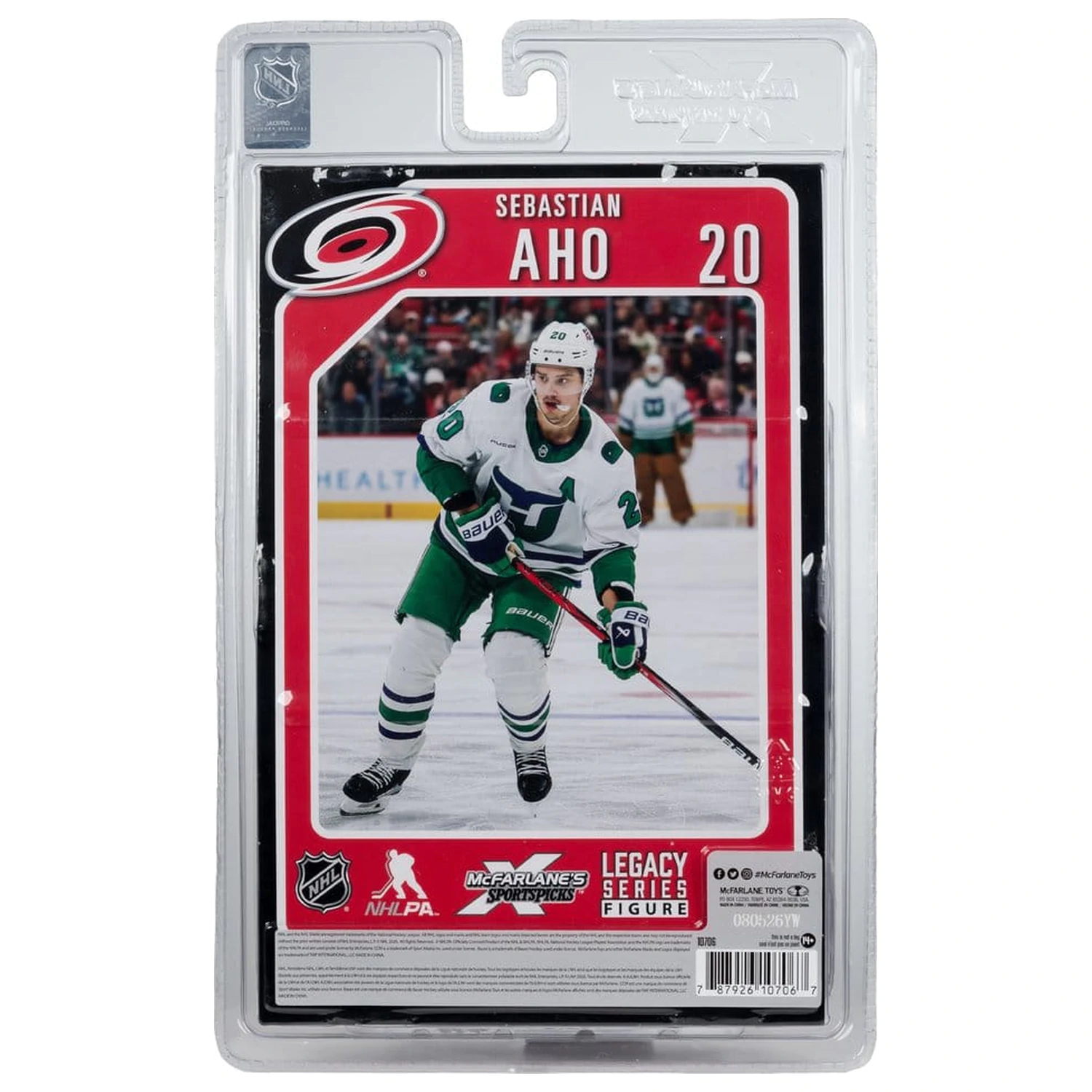 NHL McFarlane SportsPicks Figur Sebastian Aho (Hartford Whalers Retro) 18 cm Produktfoto