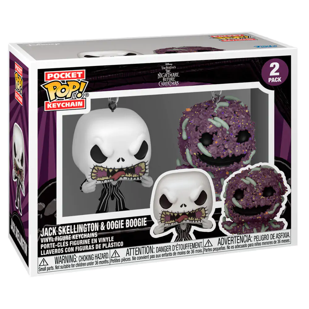 Nightmare Before Christmas Funko POP! Vinyl-Schlüsselanhänger 2er-Pack Jack/Oogie 4 cm Produktfoto