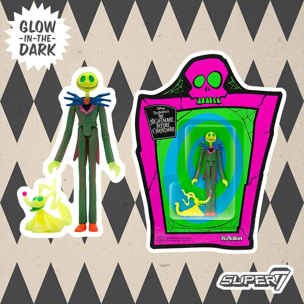 Nightmare Before Christmas ReAction Actionfigur Jack Skellington GITD (SDCC 2020) 10 cm Produktfoto