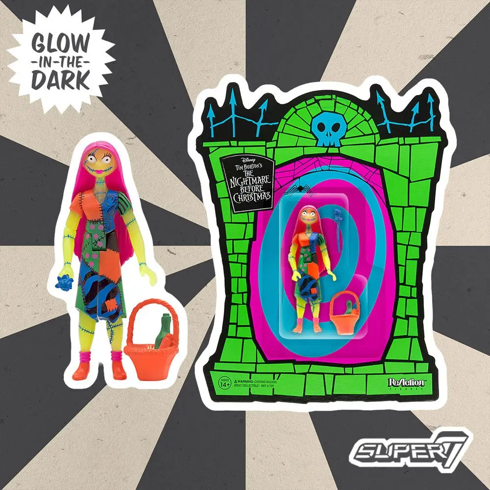 Nightmare Before Christmas ReAction Actionfigur Sally GITD (SDCC 2020) 10 cm Produktfoto