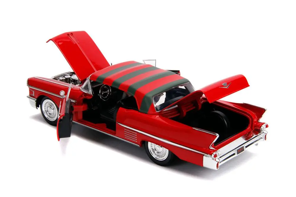 Nightmare on Elm Street Diecast Modell American Horror Rides 1/24 1958 Cadillac mit Figur Produktfoto